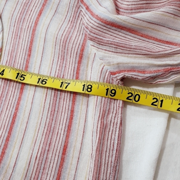 Sanctuary Top Linen Blend Striped white and Pink Long-Sleeve Top Size Me… - Picture 13 of 14